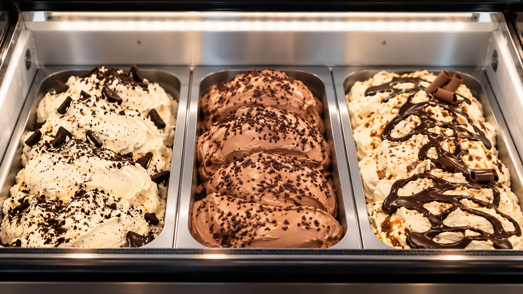 Isdisk med tre smage af Vaffelhusets gelato til udlejning